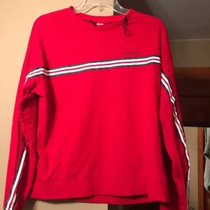 red sweatshirt